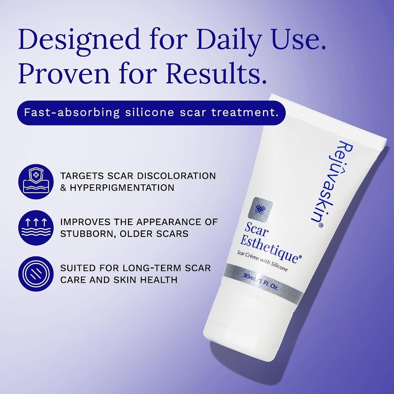 Rejuvaskin Scar Esthetique Cicatrices Crème con silicona, 1 oz