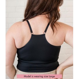 DAVIN & ADLEY Amelia Crop Cami, Hands Free Pumping & Nursing Bra Black