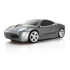 KLEIN Design CM0015 Wireless Mouse, Sports Car Design, 2.4 GHz Connection via Nano USB Receiver, Optical Sensor, for Left and Right Handed Users, Grey