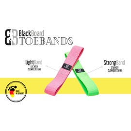 BlackBoard® ToeBands Resistance Bands Especially for the Foot and Toes, Effective Foot Strengthening and Foot Mobilisation, Physiotherapy, Resistance Bands in Various Strengths [Set of 2]