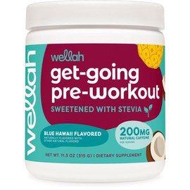 Wellah Bebida pre-entrenamiento para empezar a entrenar (sabor a Blue Hawaii, 30 porciones)                                                           