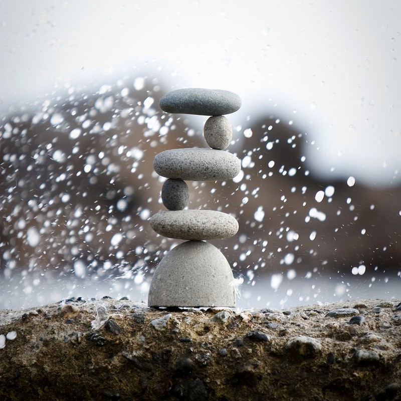 Small Side 2 Side Rock Cairn Sculpture Garden Decoration Zen