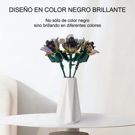 DAYWELL Bloques de Construcción de Flores, Decoración del Hogar de Bricolaje, Regalos de Cumpleaños para Mujer Mamá, Aniversario,Navidad, Día de San Valentín, Día de la Madre (Negro 120 Piezas)