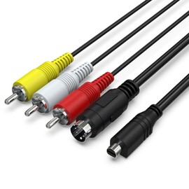VMC-15FS VMC Audio Video Cable, AV to RCA Cable Cord Wire, Compatible with Sony Handycam Camcorders DCR-SR90/ DPP-EX50/ HDR-CX7/ HDR-FX7/ DCR hc20 and Other Cameras with 10 Pin (1.5m)