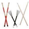 Drum Stick Brush Set Jazz Retractable Metal Wire 5A Bamboo