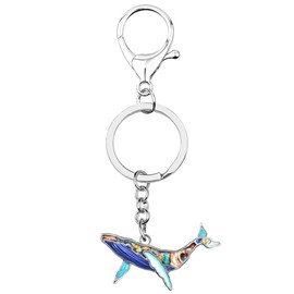 RAIDIN Enamel Alloy Cute Ocean Animal Keychain for Women Girls Sea Life Key Ring Jewelry Gifts for Keys Car Purse Backpack, Whale Keychain B