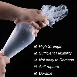 GZMAISULEE 122 Piece Icing Bag Set, Disposable Baking Bags, 100 Pieces 31 x 21 cm Frosting Bags, 10 Pieces Frosting Bag Clips, 2 Pieces Scriber Needle and 10 Pieces Pastry Bag Ties