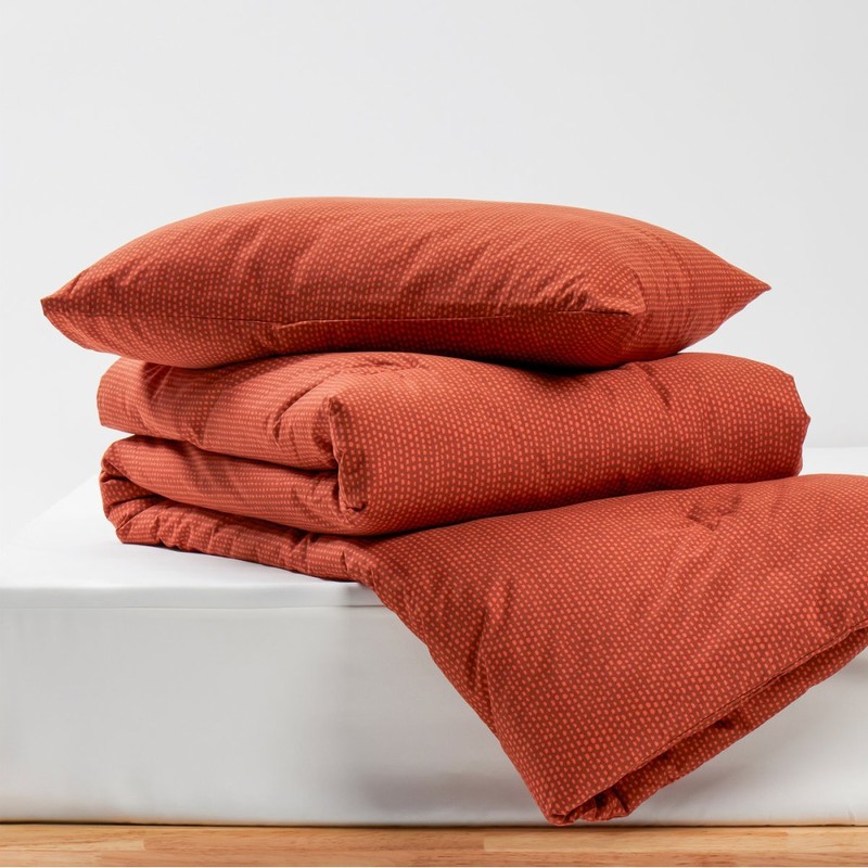 JAJU [JAJU] High-Density Peach Skin Blanket Pillowcase Set_SS_Orange