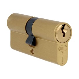Amig - Security Cylinder | Door Lock | Double Clutch Cylinder | Long Cam | Includes 3 Keys | Matte Brass | Measurements: 70 (30-40mm)
