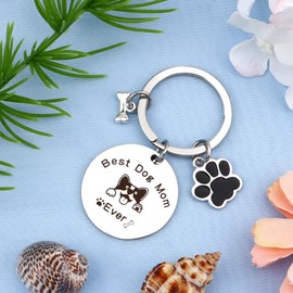 HUHALLI Dog Keychain for Women, Gift for Dog Mom on Birthday Christmas New Year Thanksgiving, Unique Keychain Present