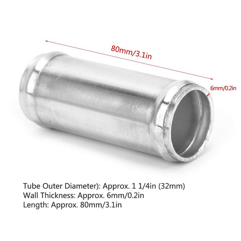 Aramox 1.25in 32mm Hose Joiners Aluminium Alloy Tube Connector Replacement