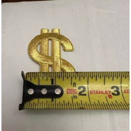 Unbranded Gold MONEY CASH DOLLARS SYMBOL Iron On Patch Applique 1.75"w x 2 7/8"h