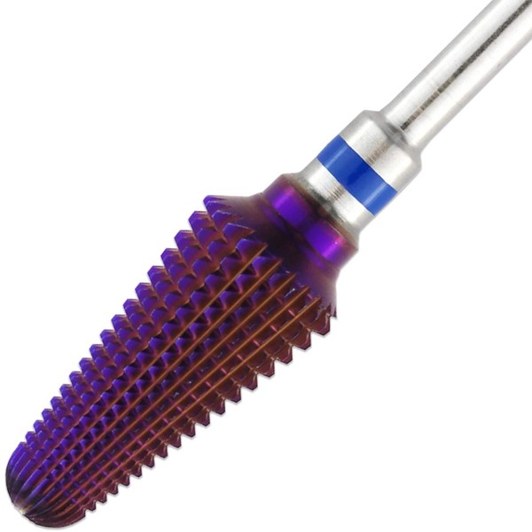 PANA Nail Carbide Volcano Bit - Two Way Rotate use for Both Left and Right Handed - Fast remove Acrylic or Hard Gel - 3/32" Shank - Manicure, Nail Art, Drill Machine (Extra Coarse - XC, Purple)
