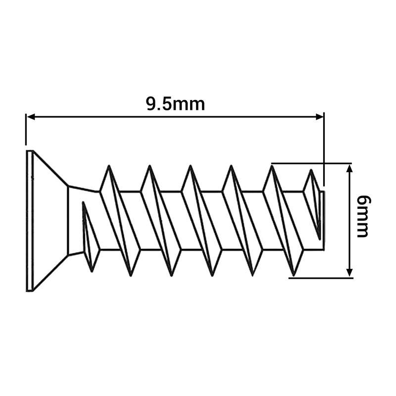 SKIR'CO (100 pcs) Zinc Plated Euro Screws 6.0 x 9.5