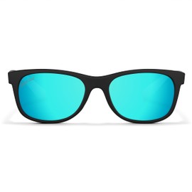 Black Sail Eyewear – wayfarer Frame UV400 7 Layer Polarized Sunglasses with Mirrored Lenses Women & Mens Sunglasses Polarized (Matte Black/Blue Mirror, Blue Mirror)