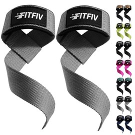 Lifting Straps for Weightlifting, Lifting Wrist Straps for Gym Strength Training, Neoprene-padded Wrist Cushion - Men & Women - Specification: Gray