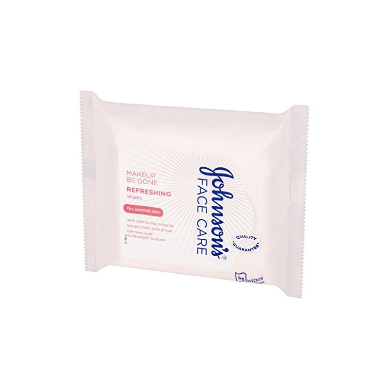 Johnson's Face Care Makeup Be Gone Refreshing Wipes, Pack of