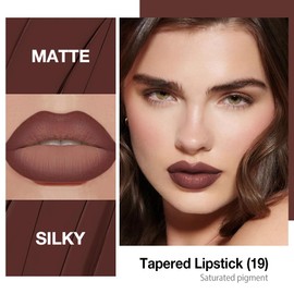 evpct Chestnut Maroon Gradient Matte Lipstick Crayon Lip Liner Pencil for Women, Dark Brown Cream Lip Combo Lipstick Long Lasting Waterproof for Flawless Contour Gradual Ombre Effect Lip Pencil Makeup