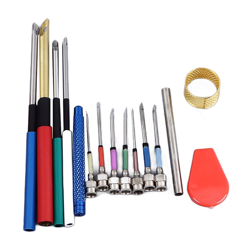 20 Pieces Punch Needle Kit Needle Threaders Embroidery Poking Cross