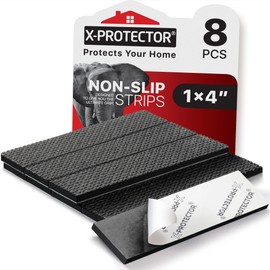 X-Protector Rubber Strip - 8 PCS Non Slip Pads - Black Universal Grip Strips - Self-Adhesive - Premium Feet for Keyboard, Appliances