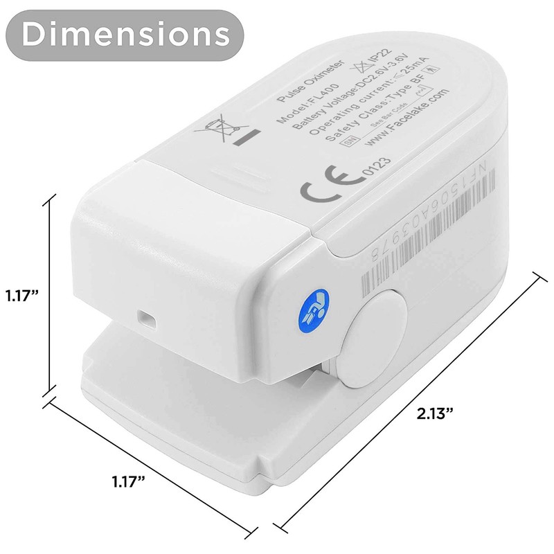 Facelake FL400 Pulse Oximeter with Neck/wrist Cord, Carrying Case and