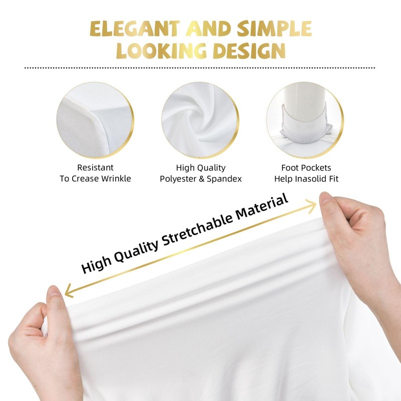 MELEYELIN Black Marble Spandex Tablecloth for Rectangular Tables, Fitted Tablecloth