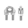 QWORK 5/8" Wire Rope Clamp Clip M16, 10 Pack Large