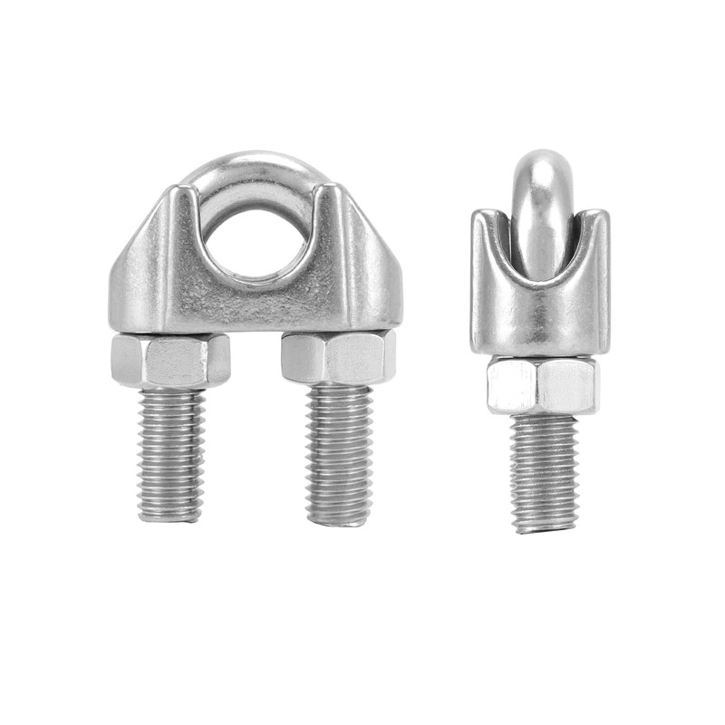 QWORK 5/8" Wire Rope Clamp Clip M16, 10 Pack Large