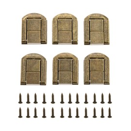 dophee 6 Pack Toggle Catch Lock, Retro Style Box Hasp Latch Clasp with Screws for Jewellery Box Wood Box Case Chest Suitcase, 20x25mm/0.79"x0.98", Antique Bronze