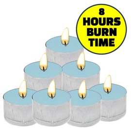 Divinely Candles® Cotton Breeze Scented Tealight Candles 16 Pack 8 Hours Long Burning Time Non-Toxic Scented Tealight Candles Long Lasting Coloured Deep Wax Tealights 16 Pack Gift Box