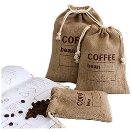 (15cm X 10cm ) - Cereals Jute Woven Bundles Coffee Bean Bags Kitchen Sundries Peas Bags Sacks Date Record Natural Burlap Bags Drawstring Reusable (15cm X 10cm )