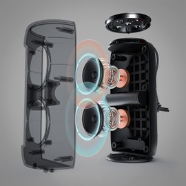 Monster S310 Bluetooth Speaker, Portable Bluetooth Speaker, 30W True Wireless Stereo Pairing Deliver Dynamic Sound, IPX5 Waterproof, Bluetooth 5.2 Built-in Mic, 24H, for Family Outdoor Black