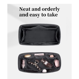 KINGS IN BAG Organizer Insert for Hermes Bags, Luxury Bags Storage with Silk, Fits Birkin 25 Bags, Lightweight Shaper with Multiple Pockets for Daily Use(Grismeyer, Birkin25)