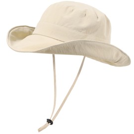 Waterproof Bucket Hats for Women Men Foldable Brim UPF 50+ Floppy Cowboy Rain Hat UV Protection Boonie Sun Hats for Hiking Beige