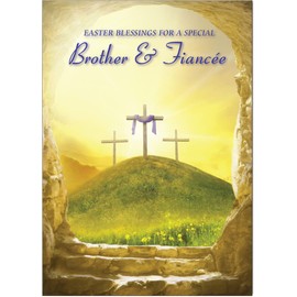 Brother & Fiancée Religious Easter Card - Christian Easter Card - A5 Size with Envelope