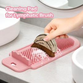Silicone Brush Cleaner Mat, Compatible with Lymphatic Brush, Silicone Cleaning Pad for Lymphatic Brush, Deep Clean, Slim Portable, Suit S/L Size