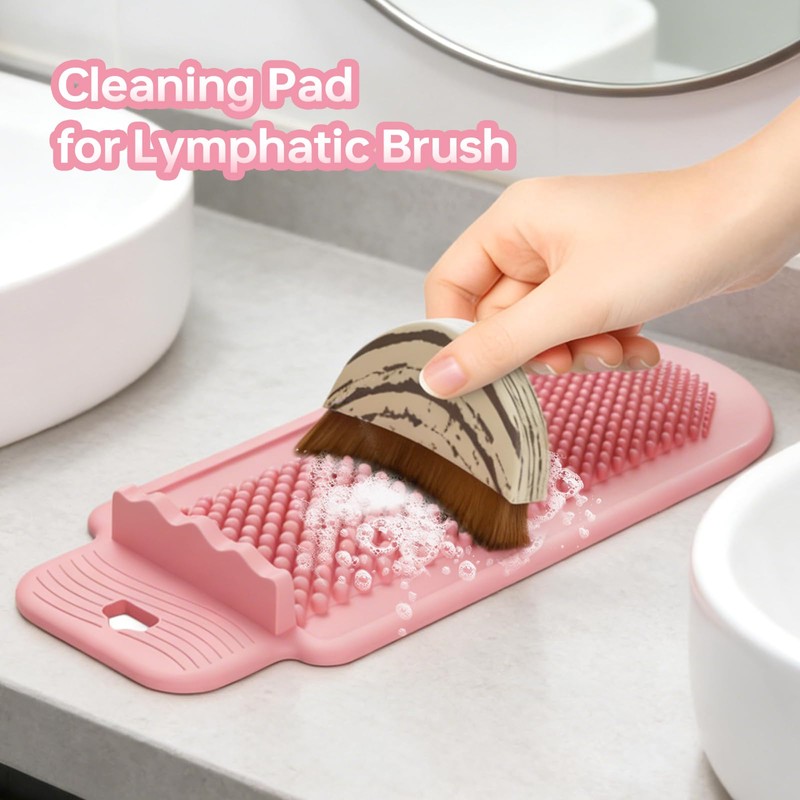 Silicone Brush Cleaner Mat, Compatible with Lymphatic Brush, Silicone Cleaning