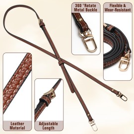 Adjustable Leather Crossbody Strap for Bag – Replacement Shoulder Strap Conversion Kit, Detachable Purse Strap for Women, Compatible for Pouch & Handbags