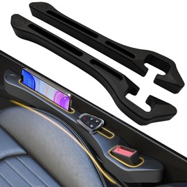 ZOSANY Car Seat Gap Filler 2 Pack, Universal Car Seat Gap Plug Filler 2 in 1, Fill The Gap Between Seat and Console, Seat Gap Filler Crevice Blocker Stop Thing from Dropping for Car SUV Truck Black