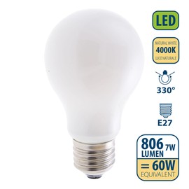 Velamp Opal LED Bulb Standard A60 7W 806lm E27 4000K