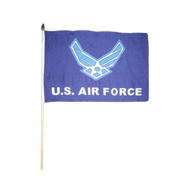 12x18 Wholesale Lot 12 U.S. Air Force USAF Blue Wings Stick Flag Wood Staff