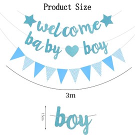 Welcome Baby Boy Banner, 1 Set Baby Boy Blue Glitter Party Decorations Banner,Baby Boy Shower Banner,Welcome Home Baby Boy,Baby Boy Welcome Banner,Welcome Baby Boy Banner Glitter Welcome Boy Banner