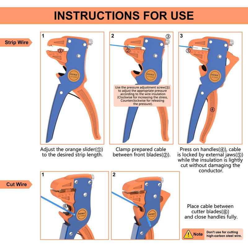 Wire Stripper LEENUE Automatic Wire Strippers Electrical 2 in 1