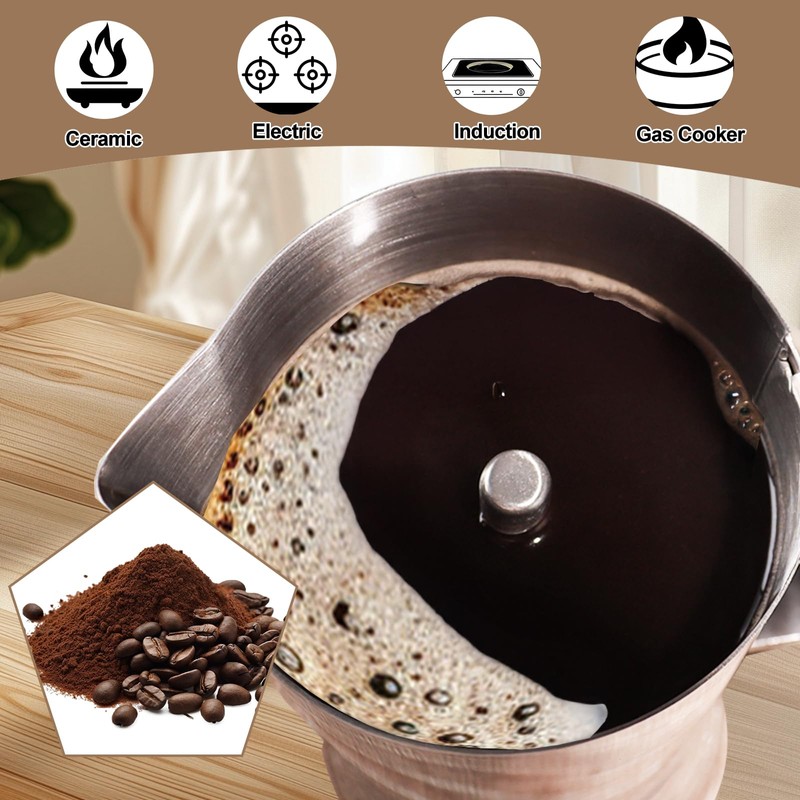 Uncoated 4 Cup Moka Pot 304 Thickened Stainless Steel Coffee