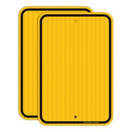 Faittoo Blank Write-On Metal Sign, (2 Pack) 18 x 12 Inches Blank Metal Signs, Rust Free Aluminum, Engineer Grade Reflective Material, UV Protected, Weather/Fade Resistant, Easy to Install, Yellow