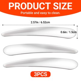BEIQIYA 3pcs Mini Metal Cosmetic Spatulas, Reusable Makeup Scoop Skincare Spatula, Facial Beauty Accessories for Facial Cream Mask Essence Mixing and Sampling- Silver