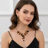 NOVYRA Leopard Earrings Necklace for Women Chunky Acrylic Leopard Irregular