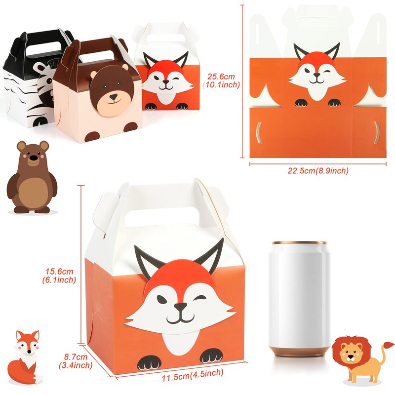 Kesote 12 Cajas de Animales Cajitas de Papel Kraft de