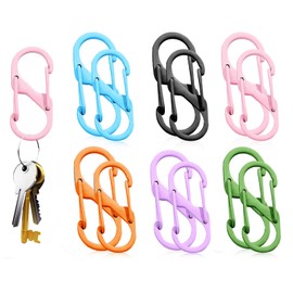 Zipper Lock Clip, 10 Pcs Small Keychain Clip, S Carabiner Clips for Home, Hiking, Outdoor, Camping, Fishing, Key, Backpack (Colorful)