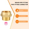 sourcing map 2Pcs Brass Pipe Fitting, 1" G Female×1" NPT